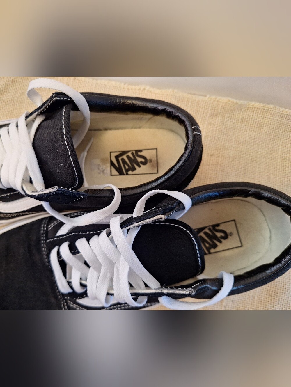 Vans Black White Suede Low Top Sneakers - Picture 6 of 6